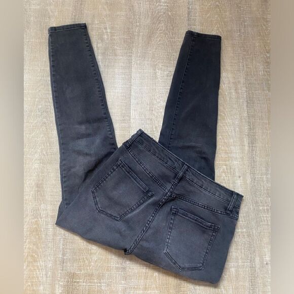 Y2K High Rise Faded Black Skinny Jeans Women’s 29 Stretch Distressed Grunge Goth - Picture 9 of 15